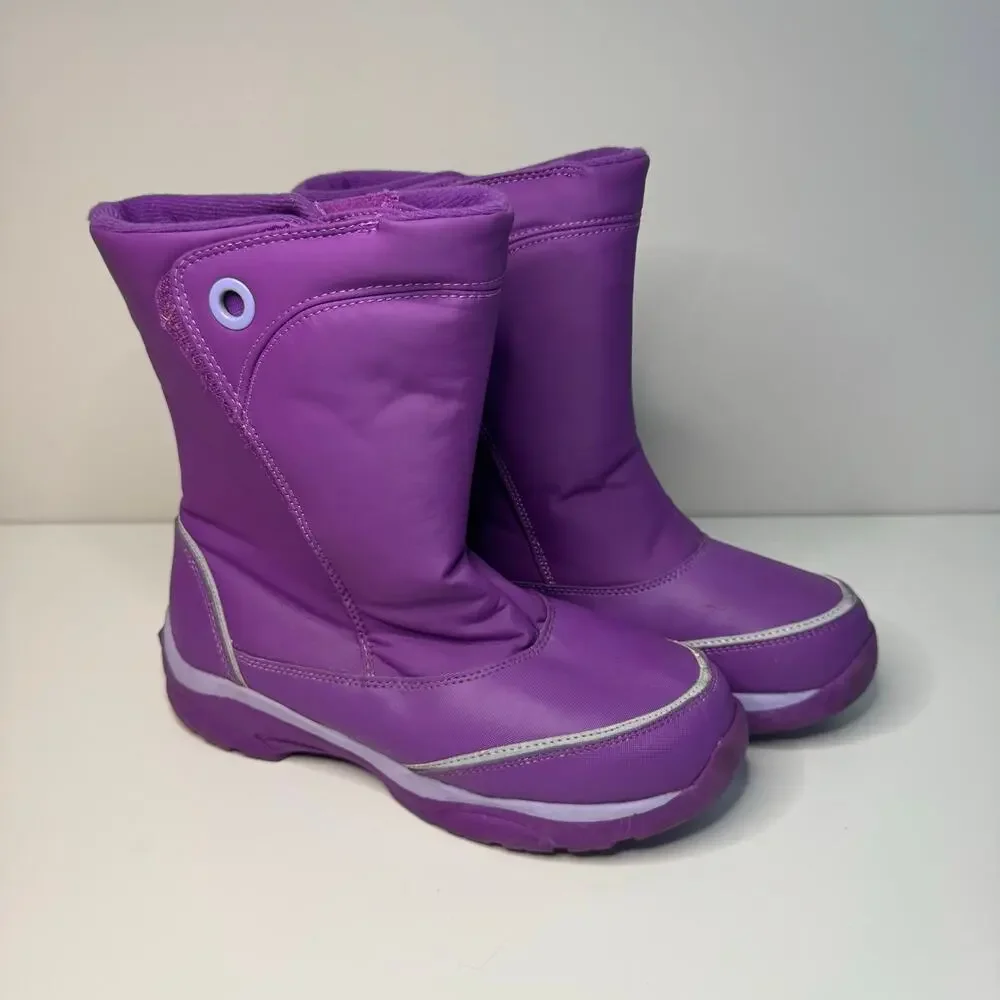 Lands End Girls Purple Waterproof Snow Boots Size 6M Youth Insulated Winter